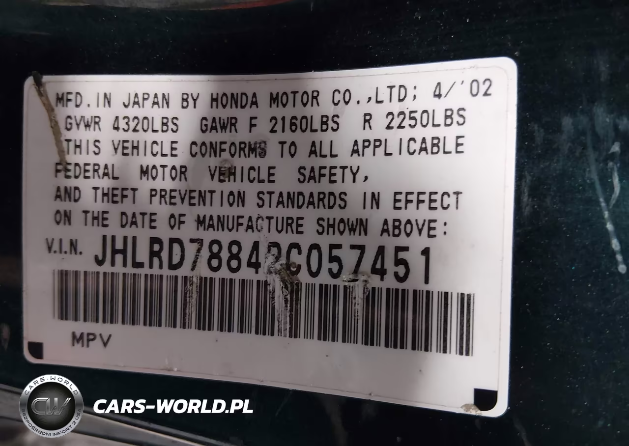 2002 Honda Cr-V Ex VIN:JHLRD78842C057451 - 9