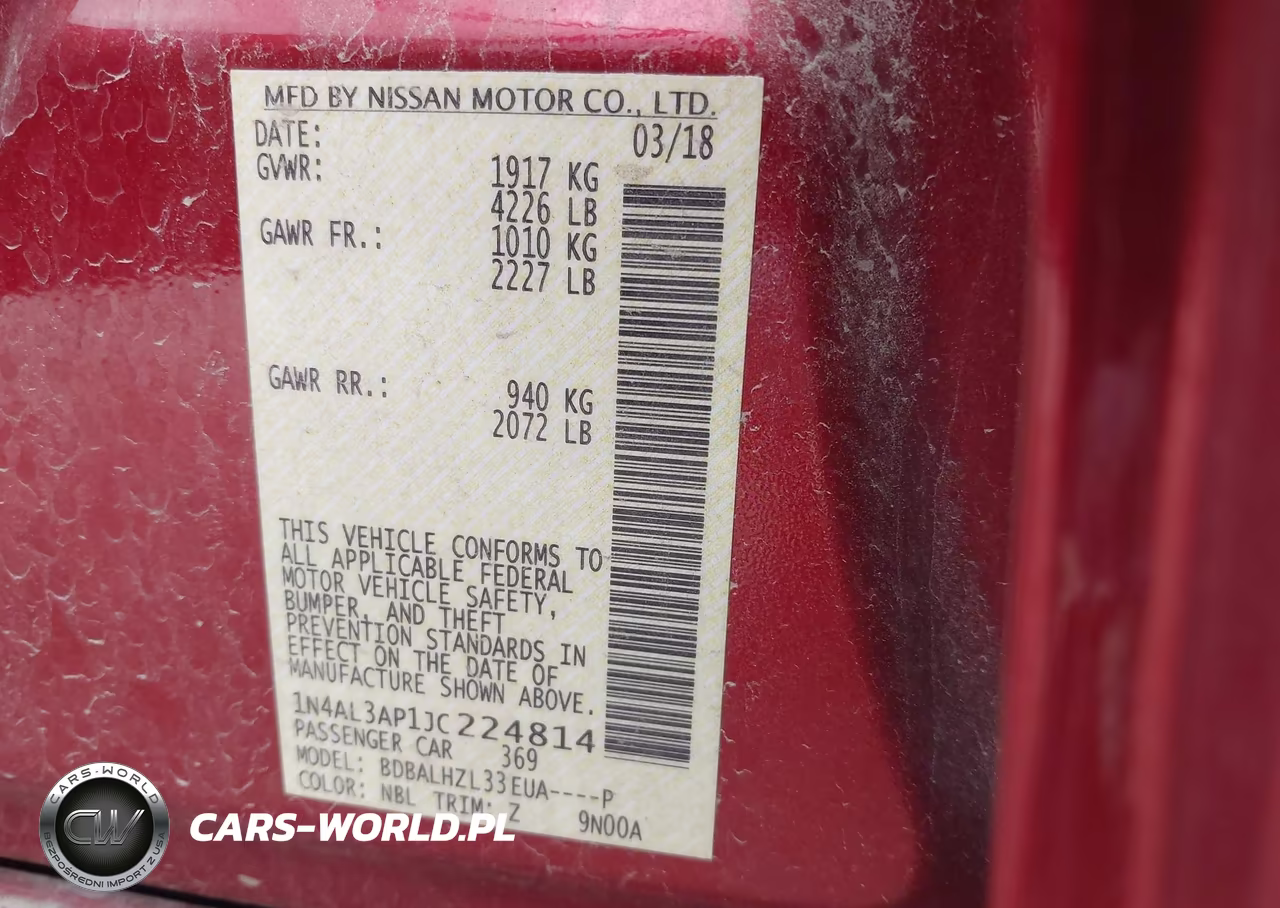2018 Nissan Altima 2.5 Sr VIN:1N4AL3AP1JC224814 - 9