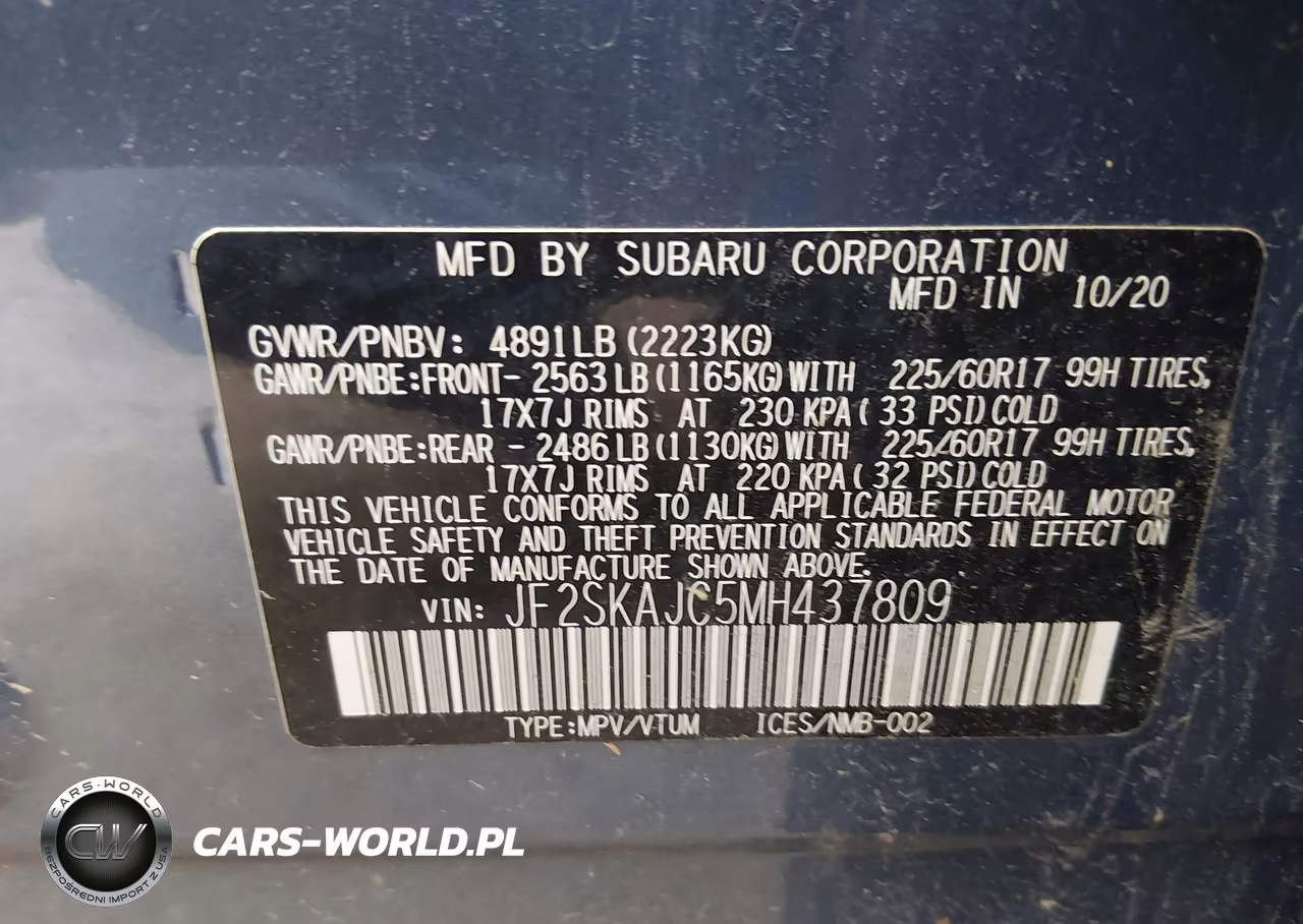 2021 Subaru Forester Premium VIN:JF2SKAJC5MH437809 - 9