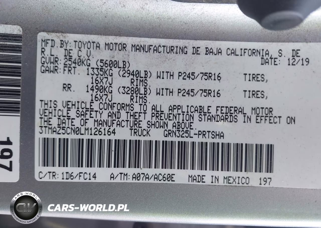 2020 Toyota Tacoma Sr5 V6 VIN:3TMAZ5CN0LM126164 - 9