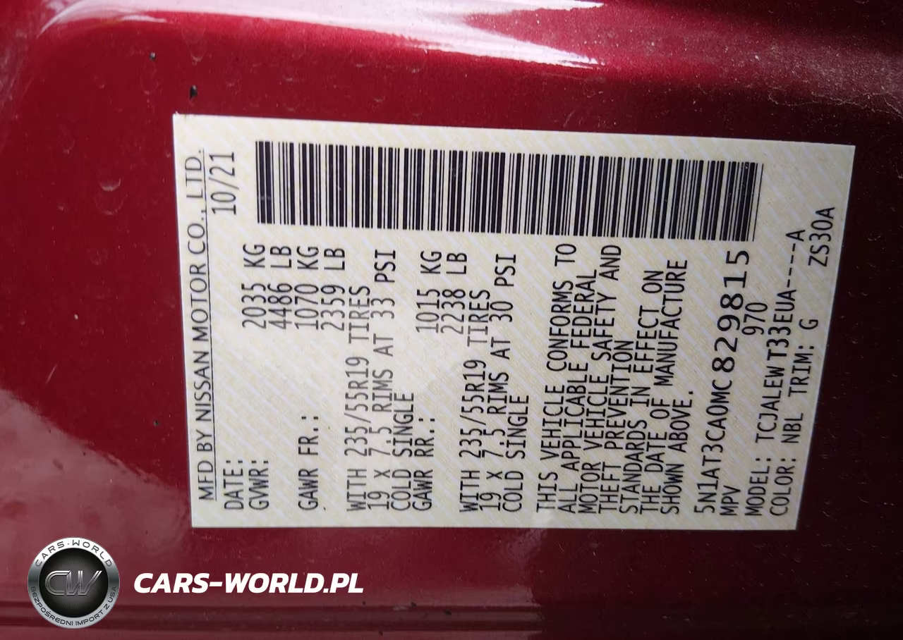 2021 Nissan Rogue Sl Fwd VIN:5N1AT3CA0MC829815 - 9