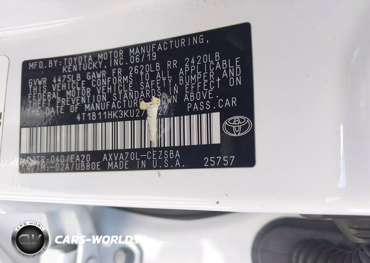2019 Toyota Camry Se VIN:4T1B11HK3KU272227 - 9