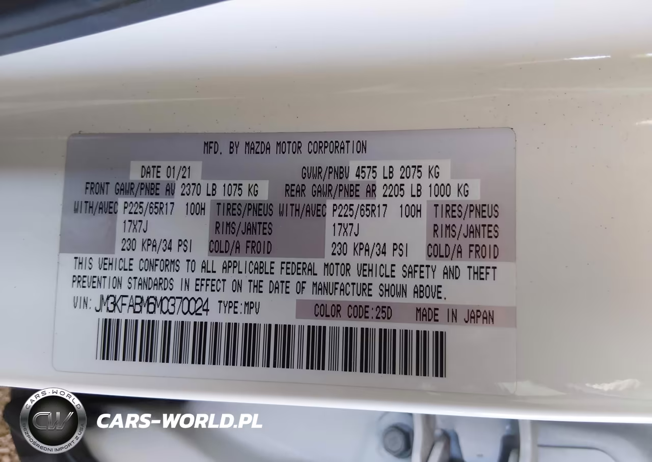 2021 Mazda Cx-5 Sport VIN:JM3KFABM6M0370024 - 9