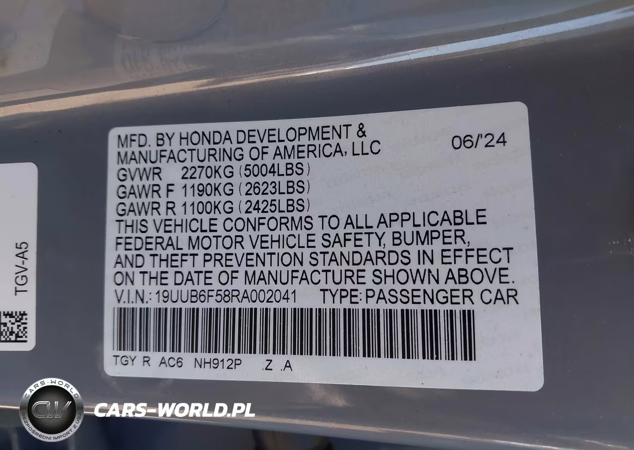 2024 Acura Tlx A-Spec VIN:19UUB6F58RA002041 - 9