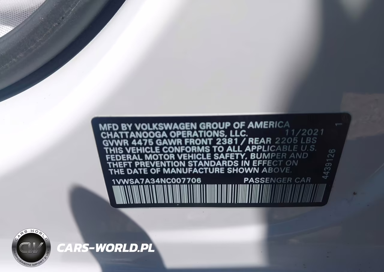 2022 Volkswagen Passat 2.0T Se VIN:1VWSA7A34NC007706 - 9