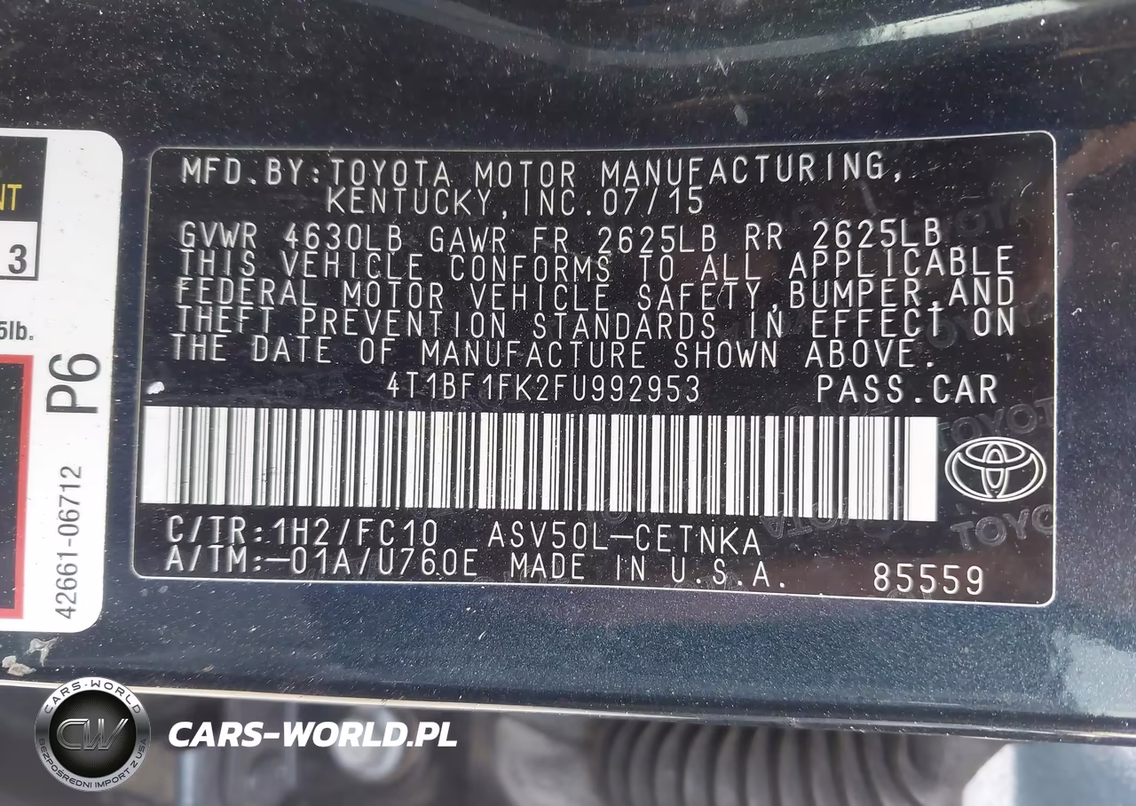 2015 Toyota Camry Le VIN:4T1BF1FK2FU992953 - 9