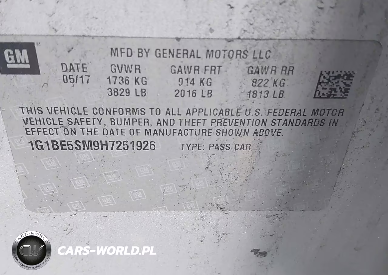2017 Chevrolet Cruze Lt Auto VIN:1G1BE5SM9H7251926 - 9