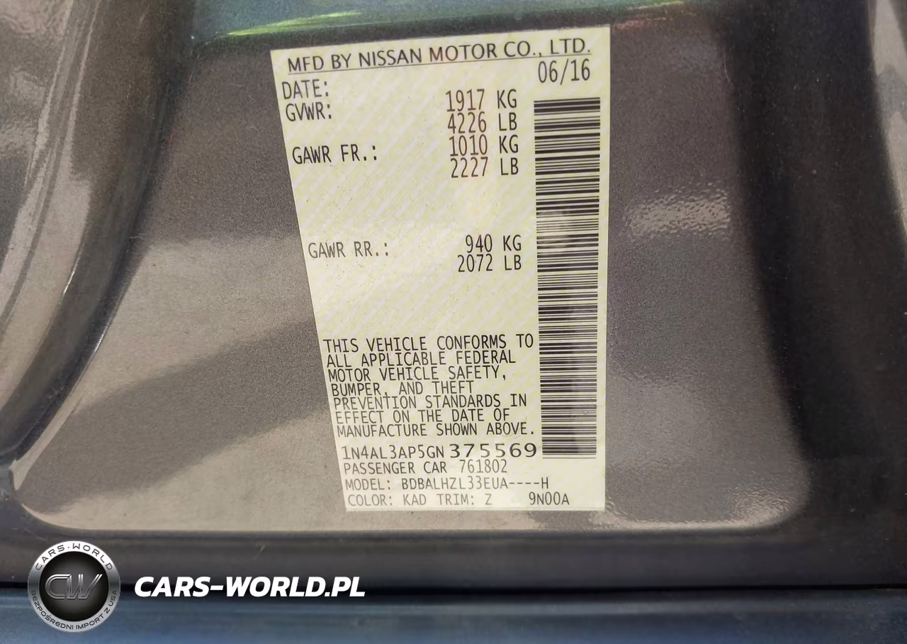 2016 Nissan Altima 2.5 Sr VIN:1N4AL3AP5GN375569 - 9