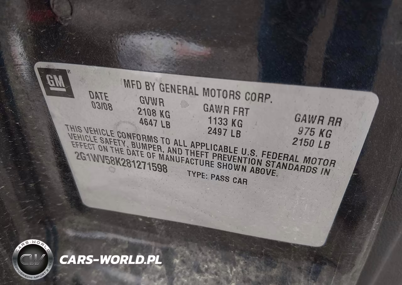 2008 Chevrolet Impala Lt 50Th Anniversary VIN:2G1WV58K281271598 - 9