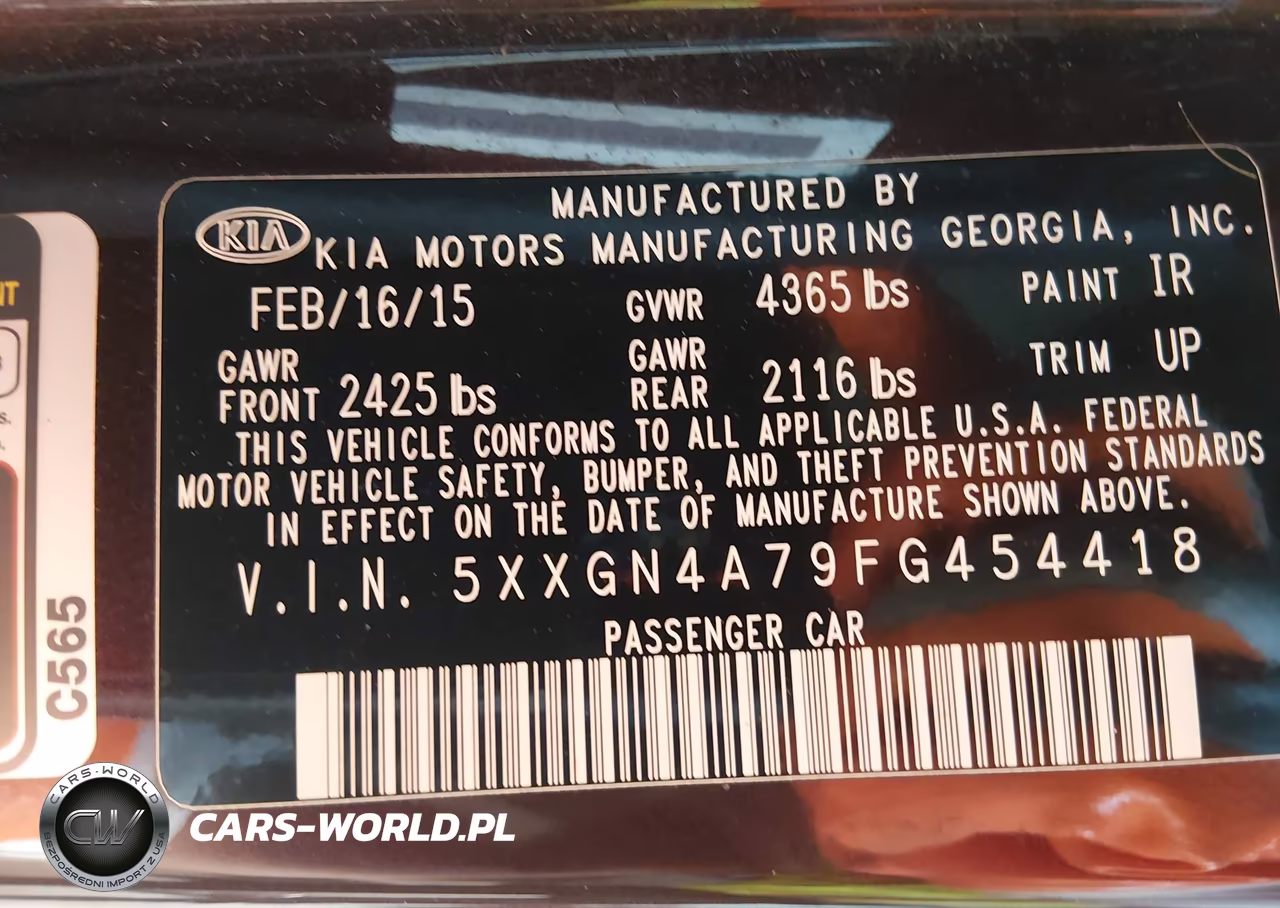 2015 Kia Optima Ex VIN:5XXGN4A79FG454418 - 9