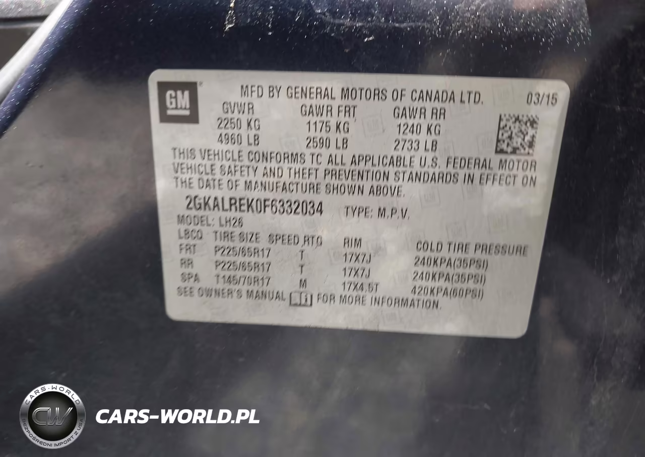 2015 GMC Terrain Sle-2 VIN:2GKALREK0F6332034 - 9