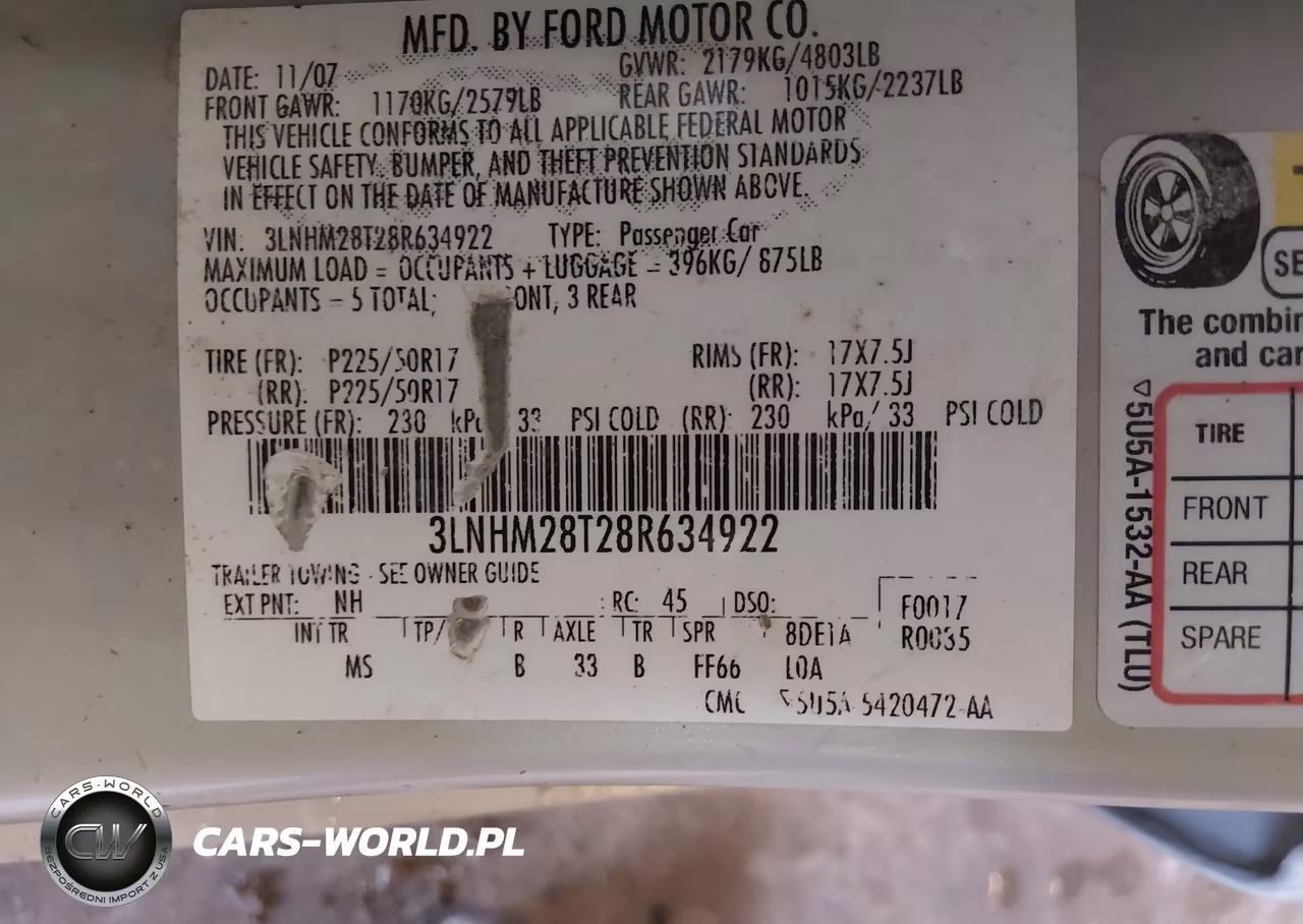 2008 Lincoln Mkz VIN:3LNHM28T28R634922 - 9