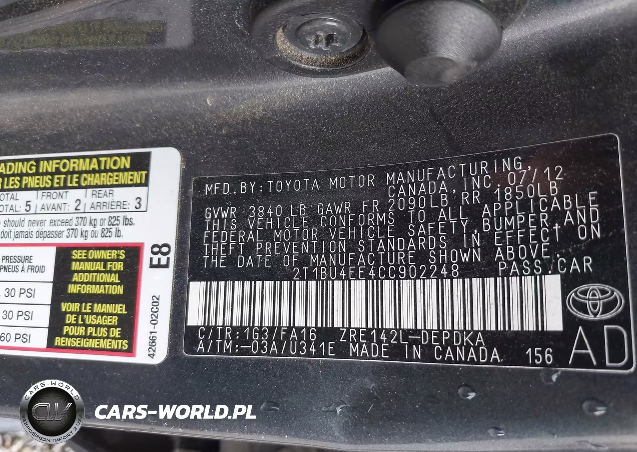 2012 Toyota Corolla L VIN:2T1BU4EE4CC902248 - 9