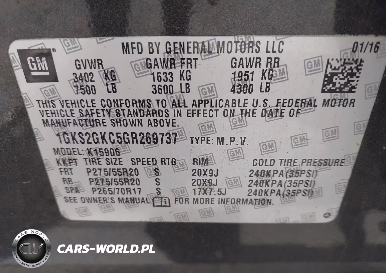 2016 GMC Yukon Xl Slt VIN:1GKS2GKC5GR269737 - 9