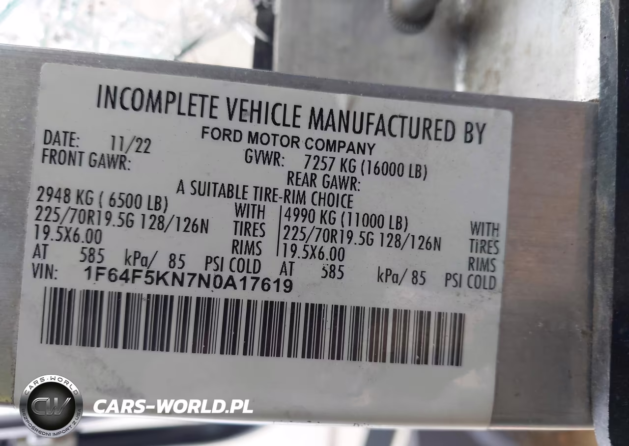 2022 Ford F-59 Commercial Stripped VIN:1F64F5KN7N0A17619 - 9