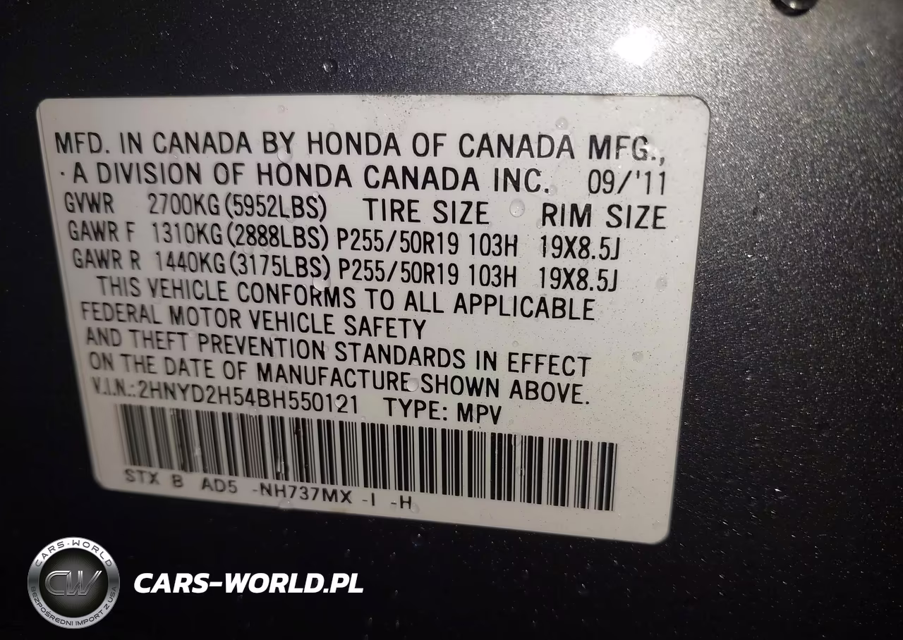 2011 Acura Mdx Advance VIN:2HNYD2H54BH550121 - 9
