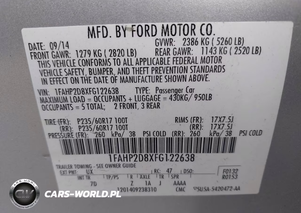 2015 Ford Taurus Se VIN:1FAHP2D8XFG122638 - 9