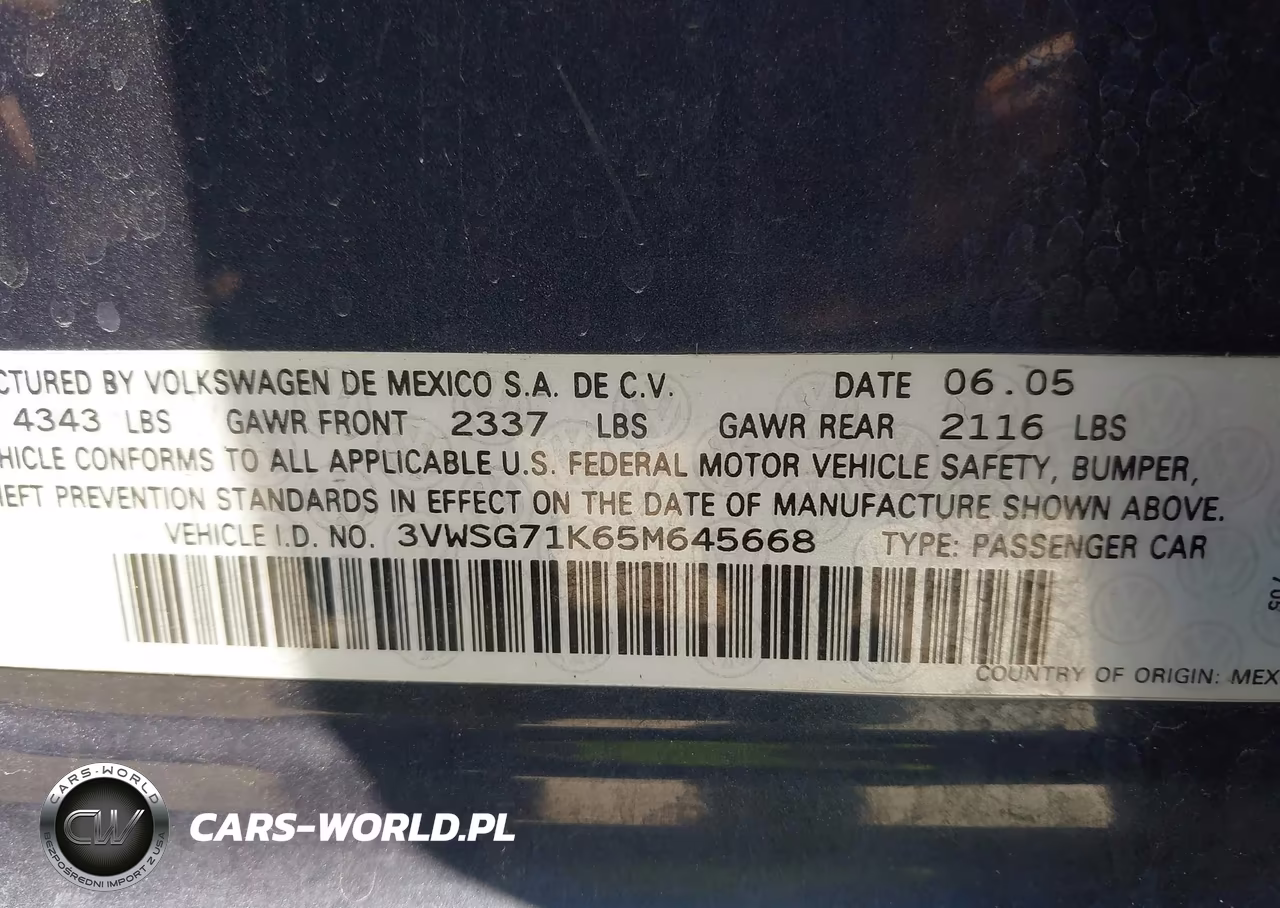 2005 Volkswagen Jetta 2.5 VIN:3VWSG71K65M645668 - 9