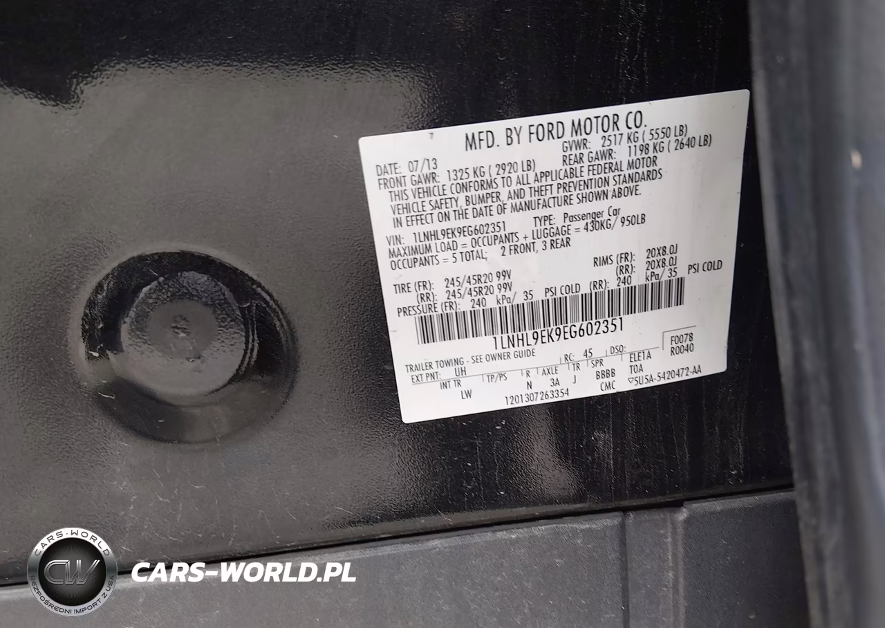 2014 Lincoln Mks VIN:1LNHL9EK9EG602351 - 9
