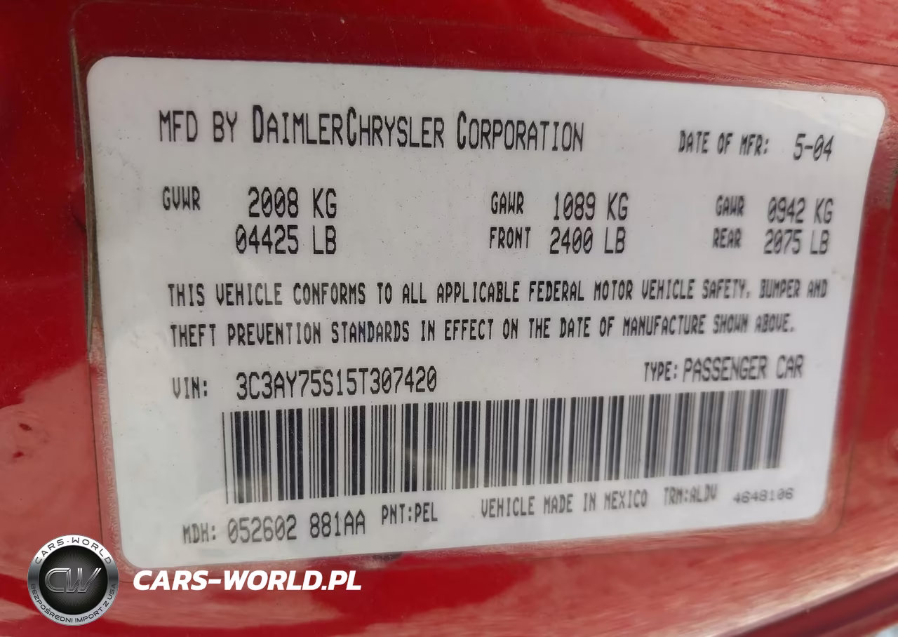 2005 Chrysler Pt Cruiser Gt VIN:3C3AY75S15T307420 - 9