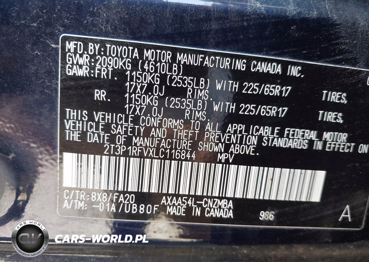 2020 Toyota Rav4 Xle VIN:2T3P1RFVXLC116844 - 9