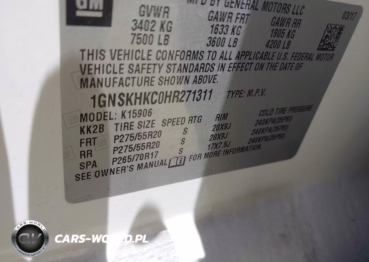 2017 Chevrolet Suburban Lt VIN:1GNSKHKC0HR271311 - 9