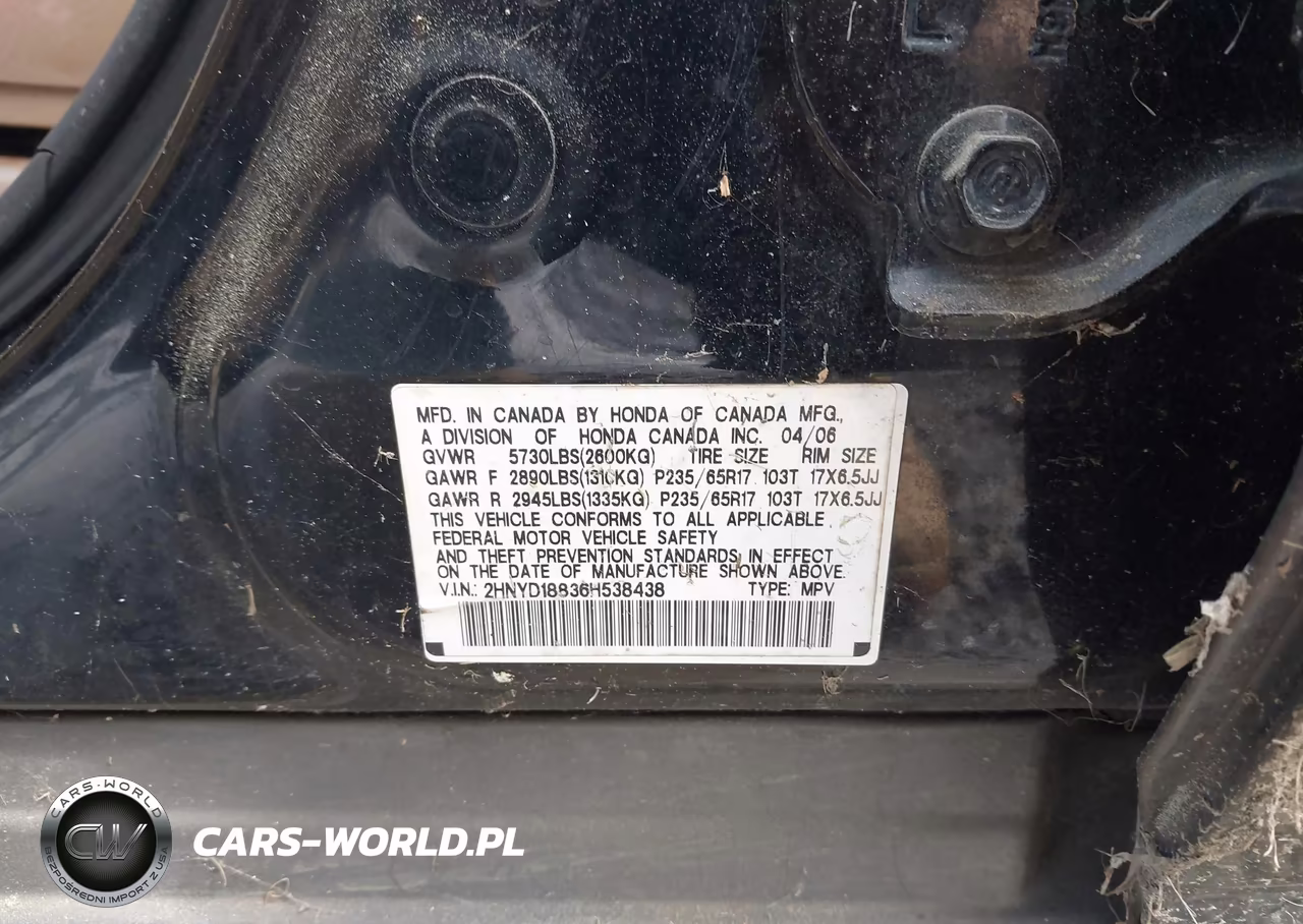 2006 Acura Mdx VIN:2HNYD18836H538438 - 9
