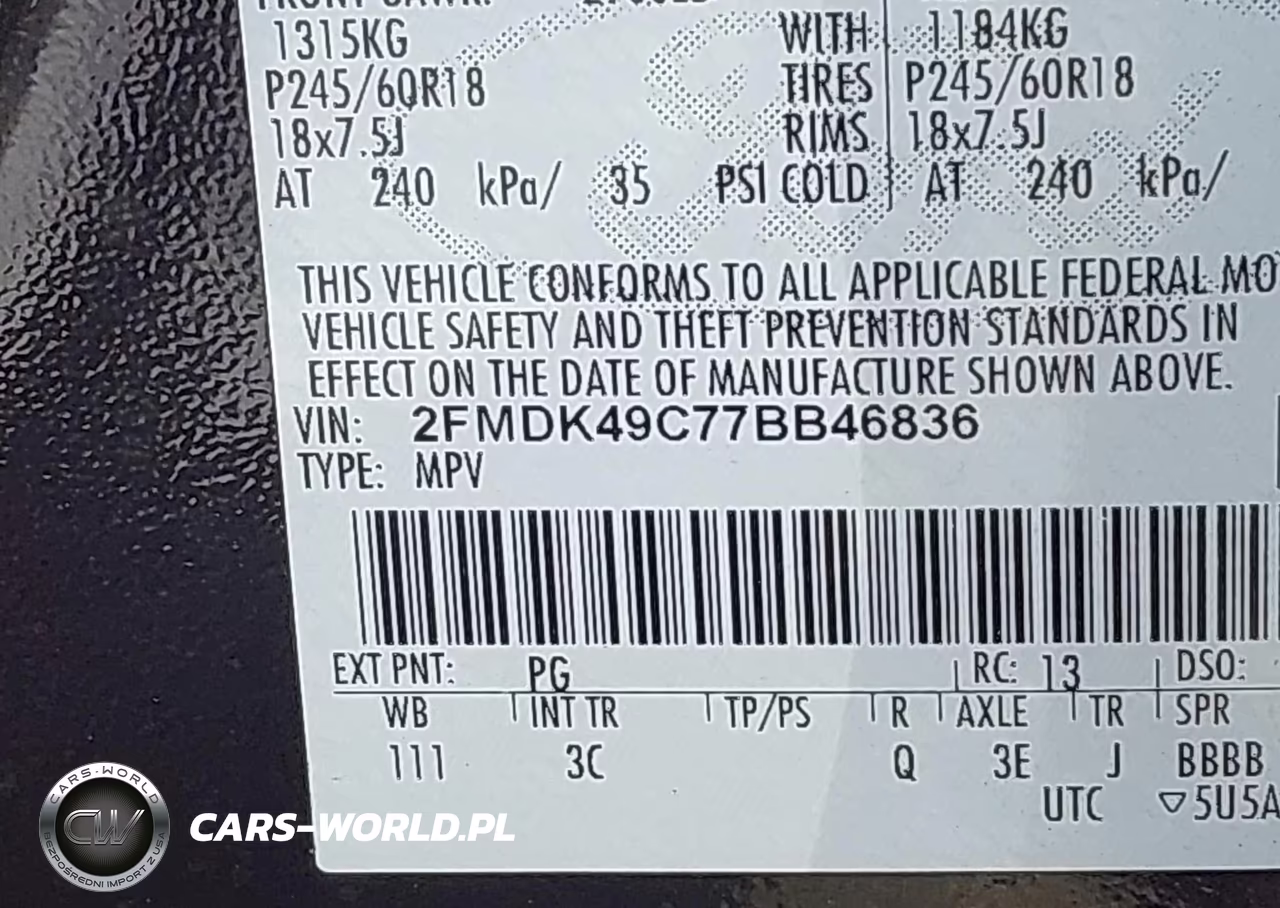 2007 Ford Edge Sel Plus VIN:2FMDK49C77BB46836 - 9