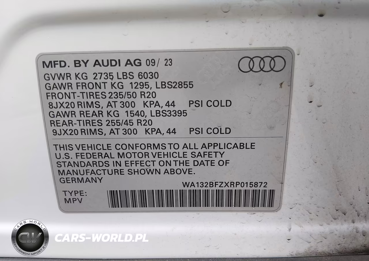 2024 Audi Q4 Sportback E-Tron Premium Plus 50 Quattro VIN:WA132BFZXRP015872 - 9