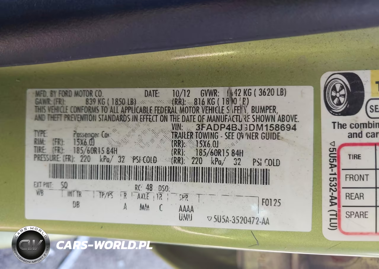 2013 Ford Fiesta Se VIN:3FADP4BJ9DM158694 - 9