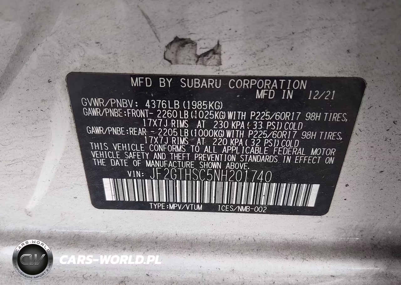 2022 Subaru Crosstrek Sport VIN:JF2GTHSC5NH201740 - 9