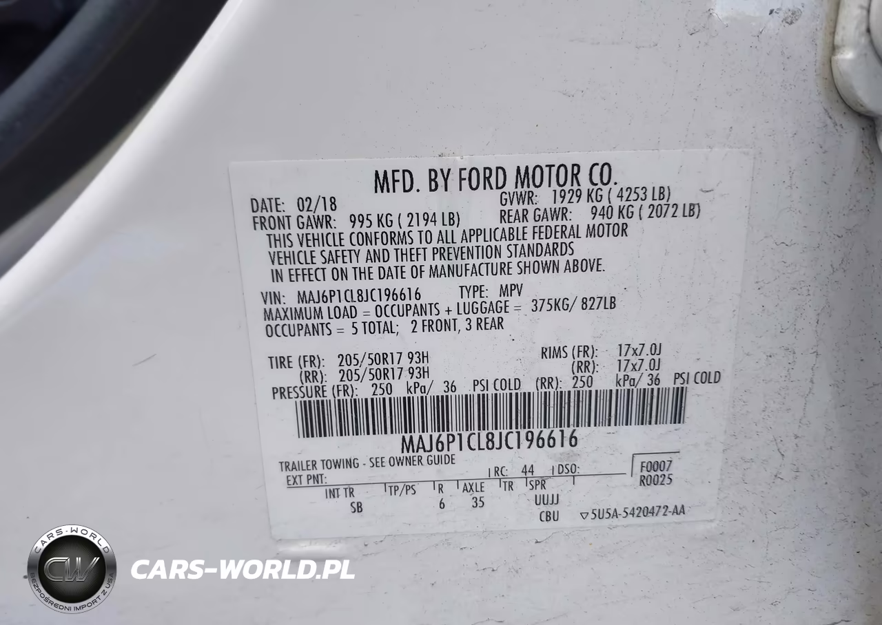 2018 Ford Ecosport Ses VIN:MAJ6P1CL8JC196616 - 9
