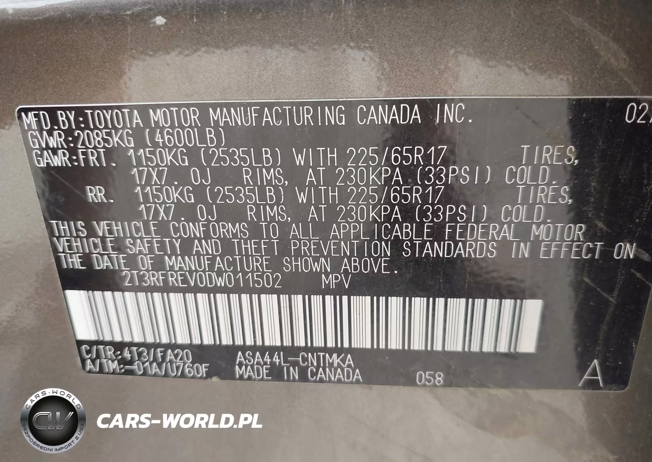 2013 Toyota Rav4 Xle VIN:2T3RFREV0DW011502 - 9