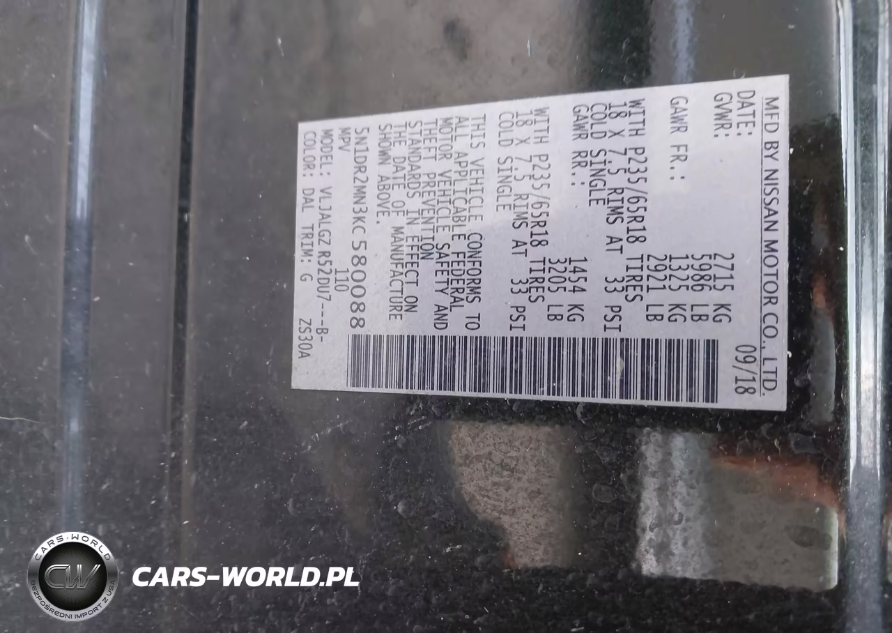 2019 Nissan Pathfinder Sl VIN:5N1DR2MN3KC580088 - 9