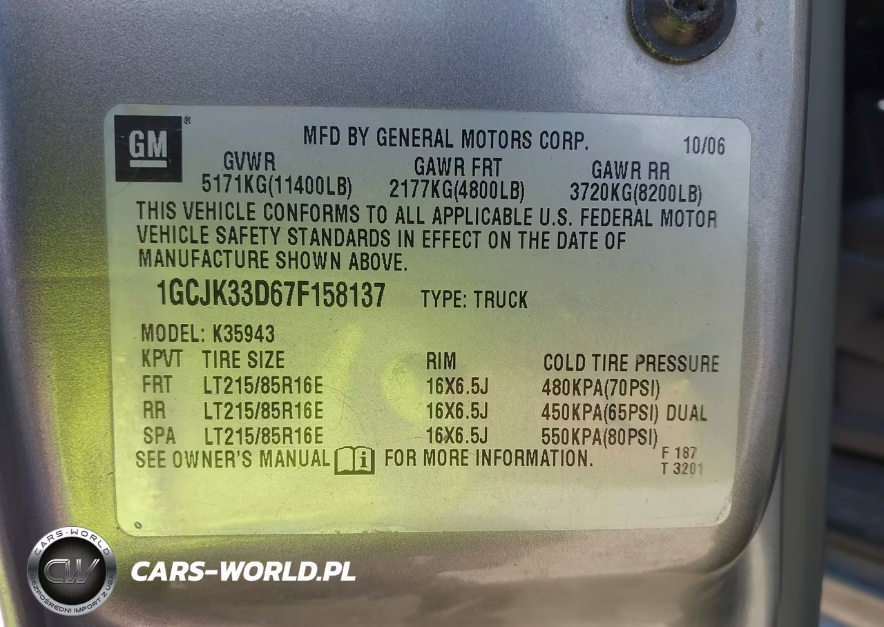 2007 Chevrolet Silverado 3500 Classic Lt3 VIN:1GCJK33D67F158137 - 8