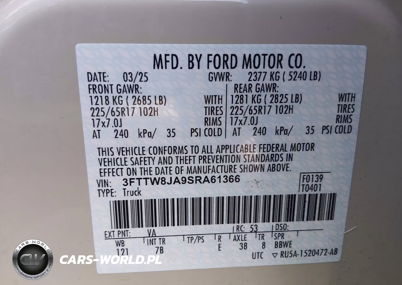 2025 Ford Maverick Xlt VIN:3FTTW8JA9SRA61366 - 9
