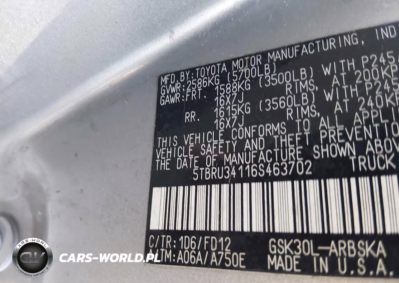 2006 Toyota Tundra Sr5 VIN:5TBRU34116S463702 - 9