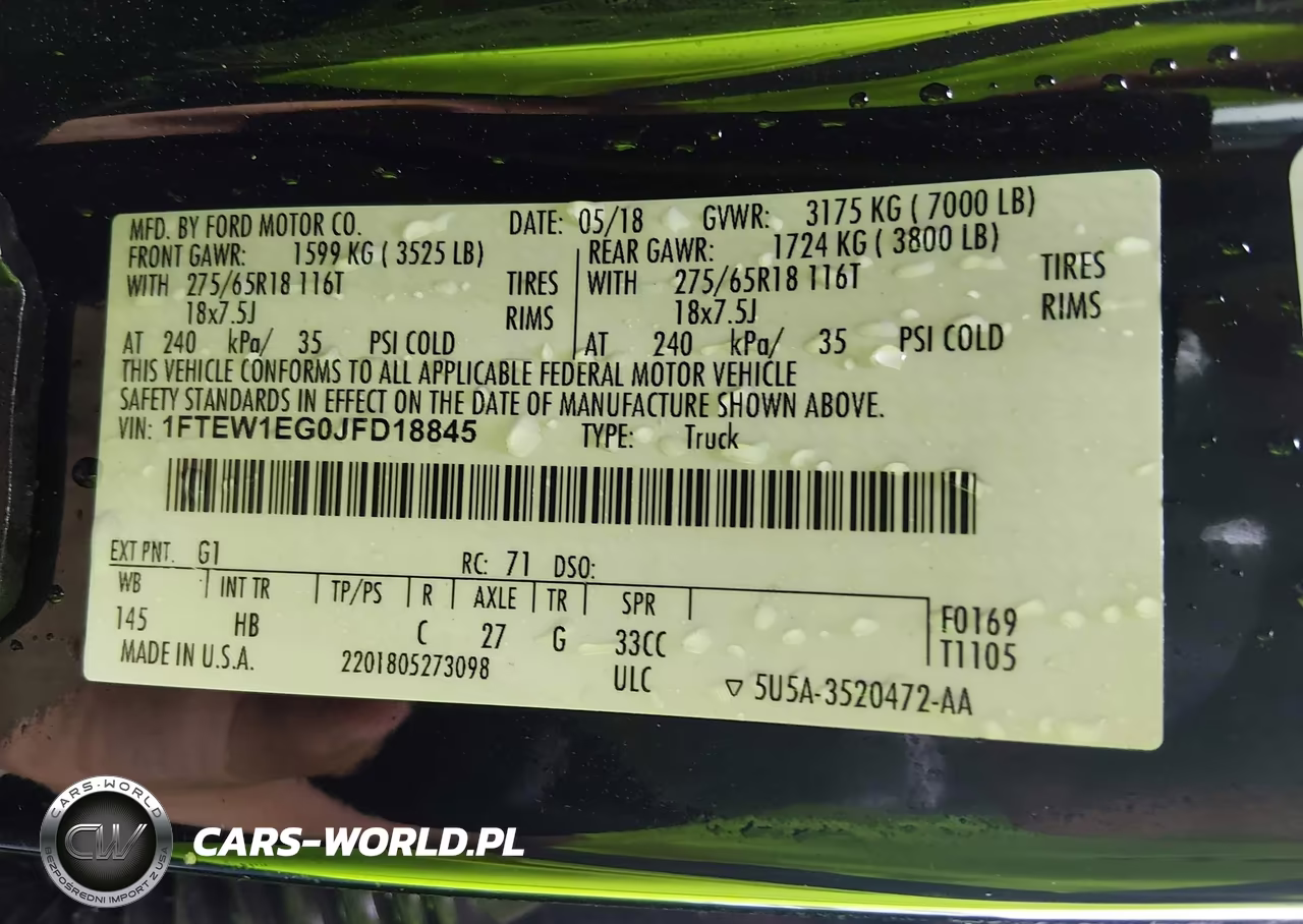 2018 Ford F-150 Lariat VIN:1FTEW1EG0JFD18845 - 9