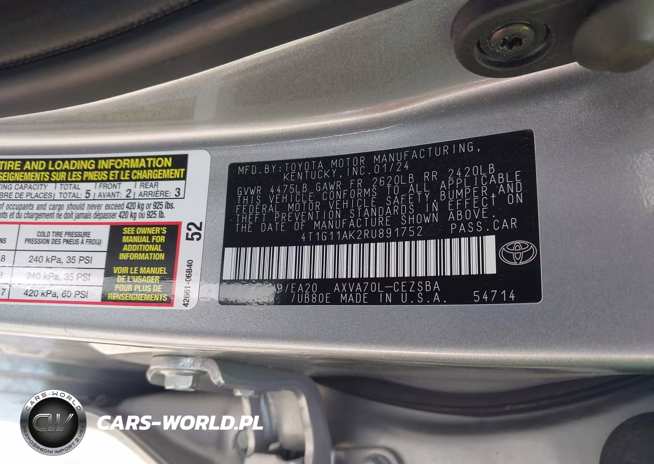 2024 Toyota Camry Se VIN:4T1G11AK2RU891752 - 9