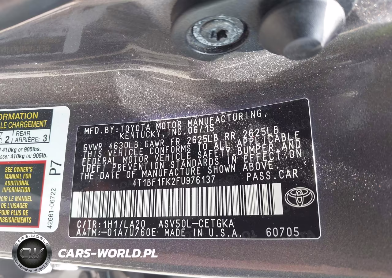 2015 Toyota Camry Xle VIN:4T1BF1FK2FU976137 - 9