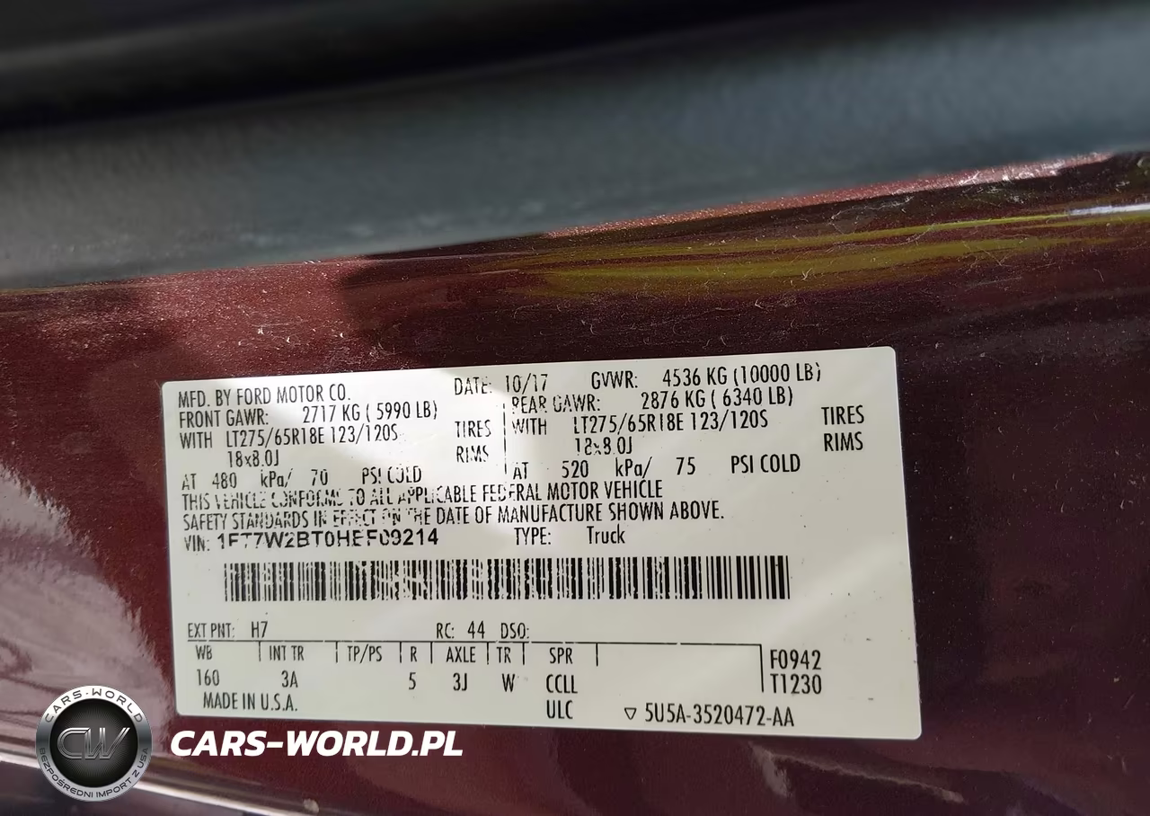 2017 Ford F-250 Xlt VIN:1FT7W2BT0HEF09214 - 9