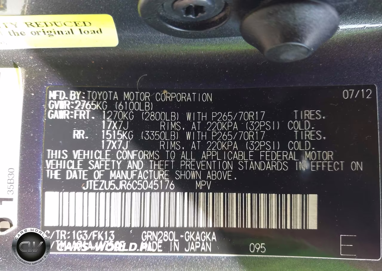 2012 Toyota 4Runner Sr5-Limited VIN:JTEZU5JR6C5045176 - 9