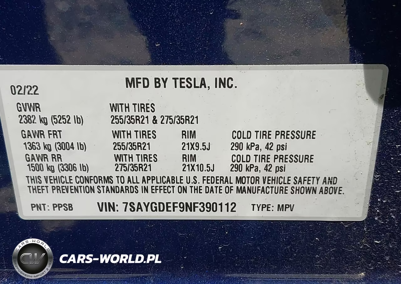 2022 Tesla Model Y Performance Dual Motor All-Wheel Drive VIN:7SAYGDEF9NF390112 - 9