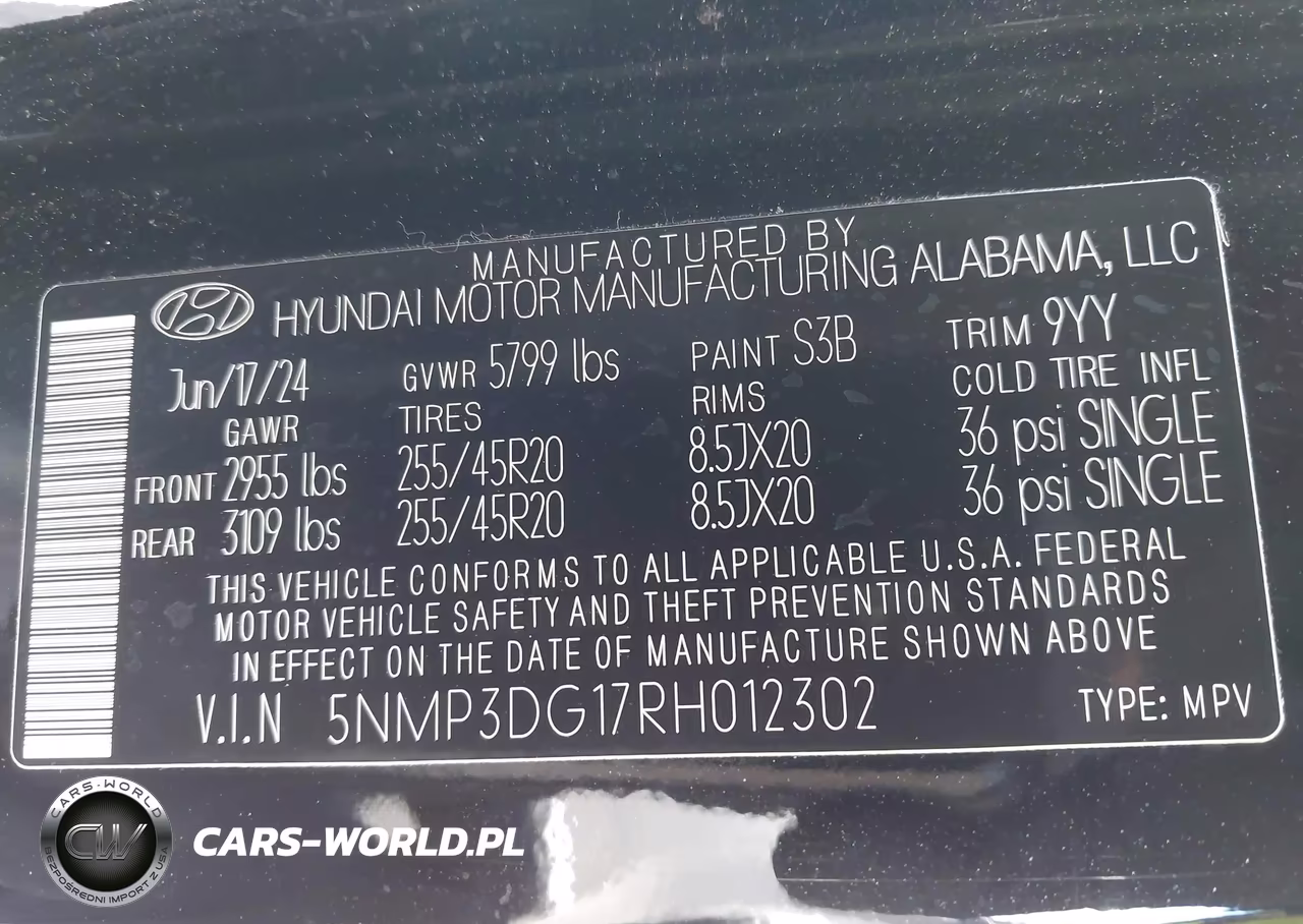 2024 Hyundai Santa Fe Hybrid Limited VIN:5NMP3DG17RH012302 - 9