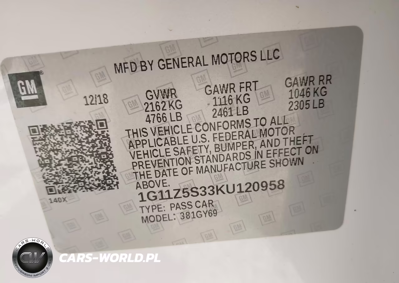 2019 Chevrolet Impala Lt VIN:1G11Z5S33KU120958 - 9