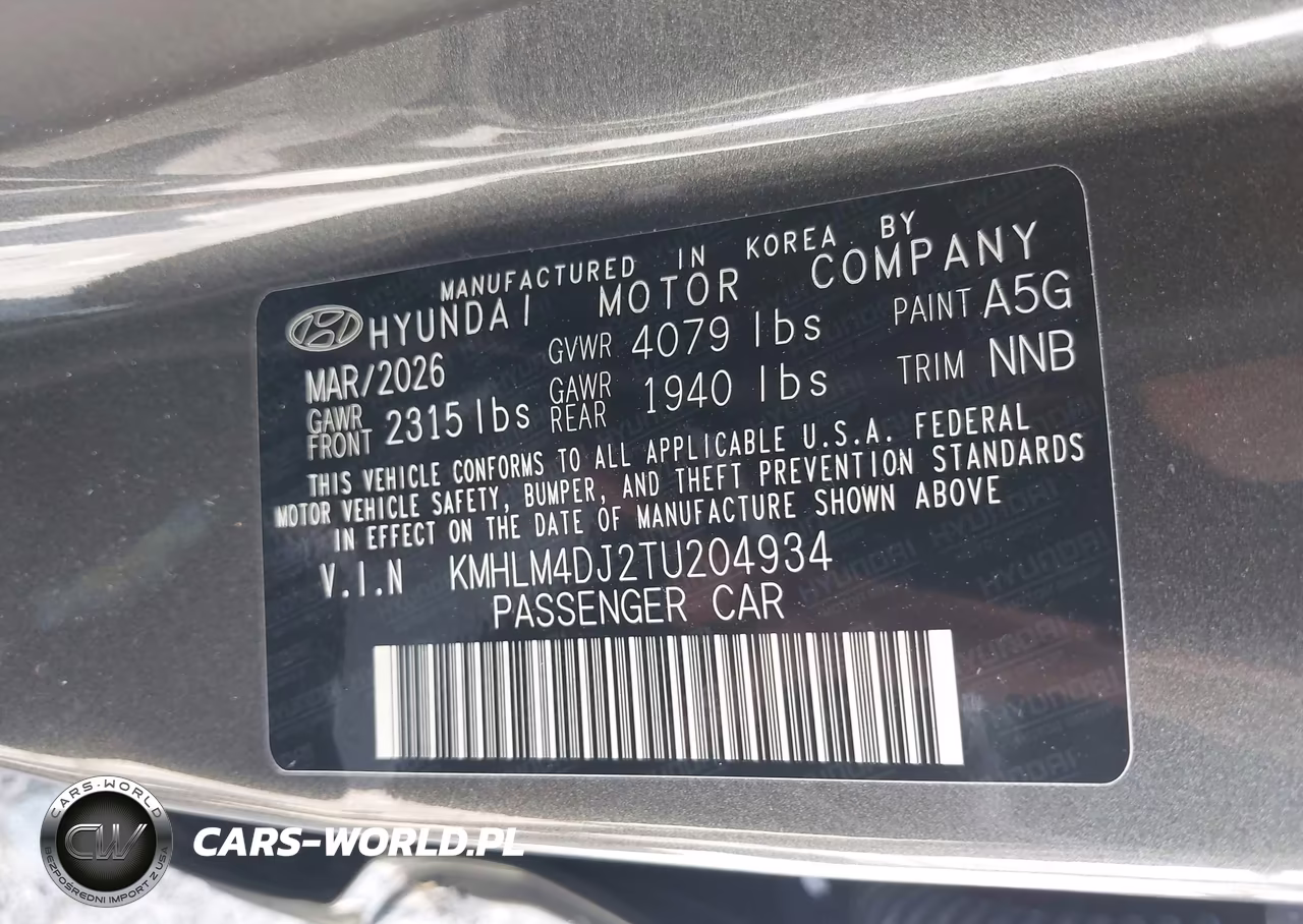 2026 Hyundai Elantra Hybrid Blue VIN:KMHLM4DJ2TU204934 - 9