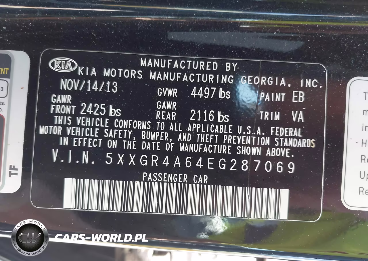 2014 Kia Optima Sxl Turbo VIN:5XXGR4A64EG287069 - 9