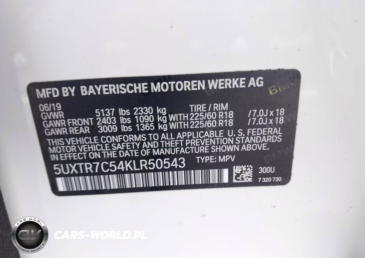 2019 BMW X3 Sdrive30I VIN:5UXTR7C54KLR50543 - 9