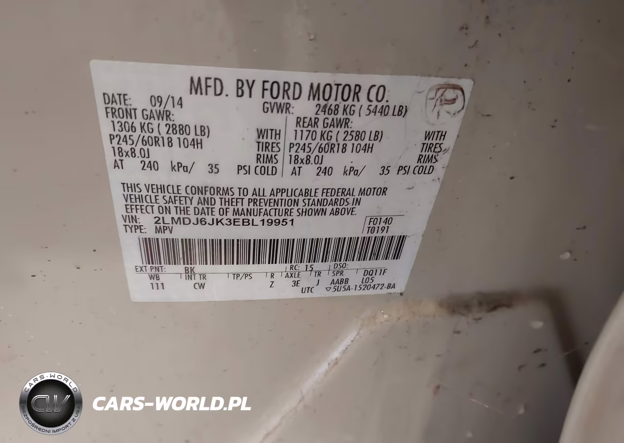 2014 Lincoln Mkx VIN:2LMDJ6JK3EBL19951 - 9