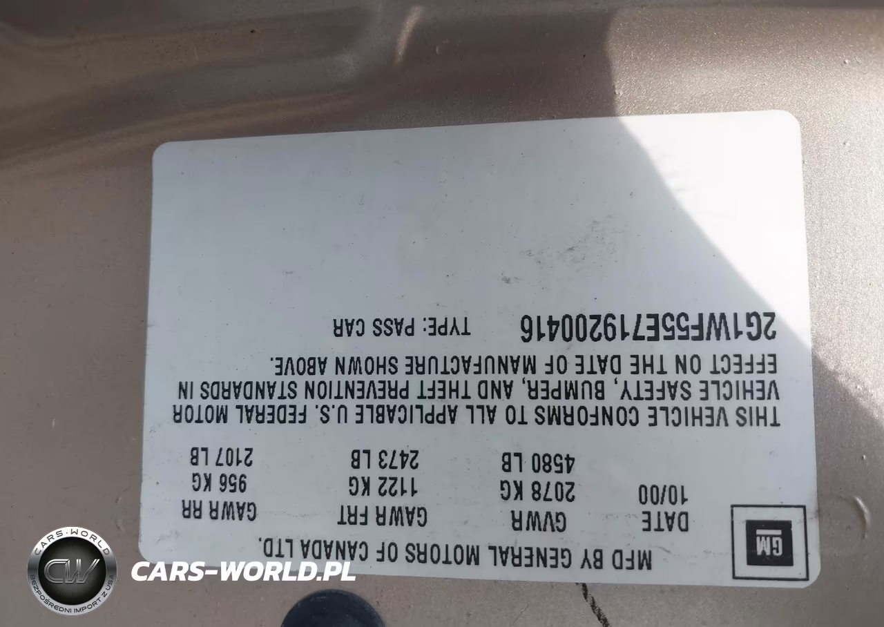 2001 Chevrolet Impala VIN:2G1WF55E719200416 - 9